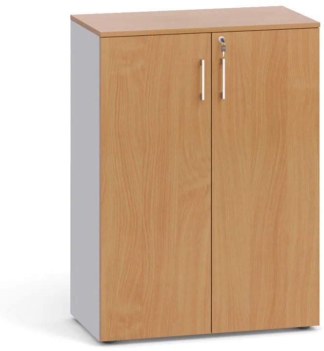 Kancelárska skriňa s dverami PRIMO 2023, 1087 x 800 x 420 mm, sivá / buk