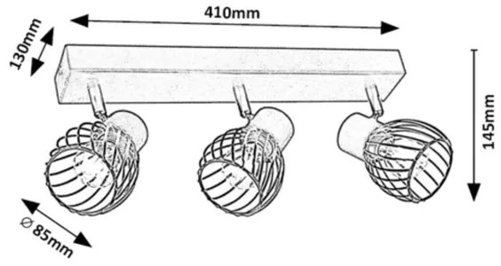 Rabalux 73003 - Bodové svietidlo ABERAMA 3xE14/10W/230V