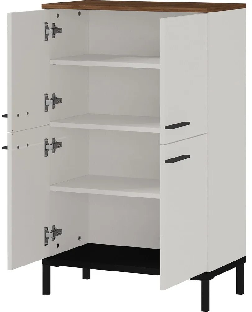 Svetlosivá vysoká kúpeľňová skrinka v dekore orecha 60x97 cm Yonkers - Germania