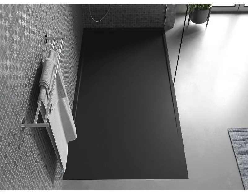 Mexen Amon, SMC obdĺžniková sprchová vanička 160 x 90 cm, čierna, 4F709016