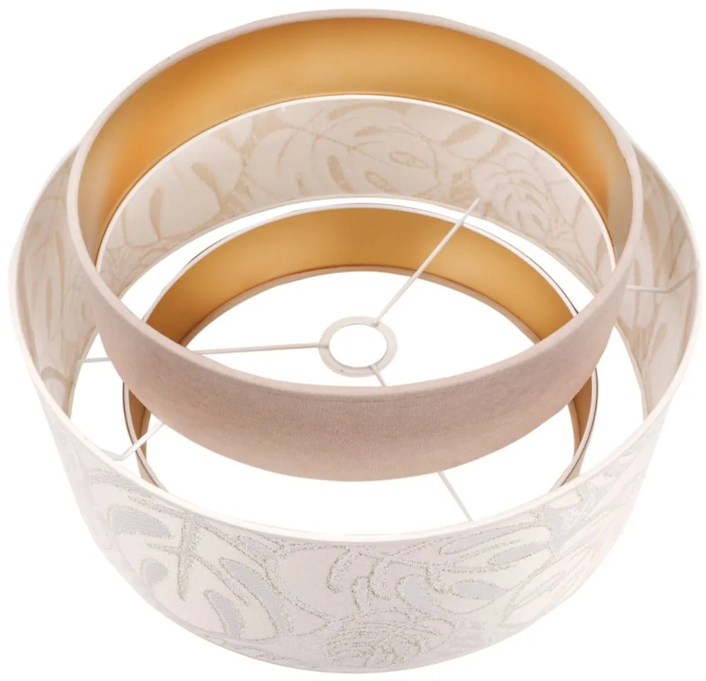 Závesné svietidlo Werona duo 7, 1x krémové/béžové textilné tienidlo so vzorom, w, g