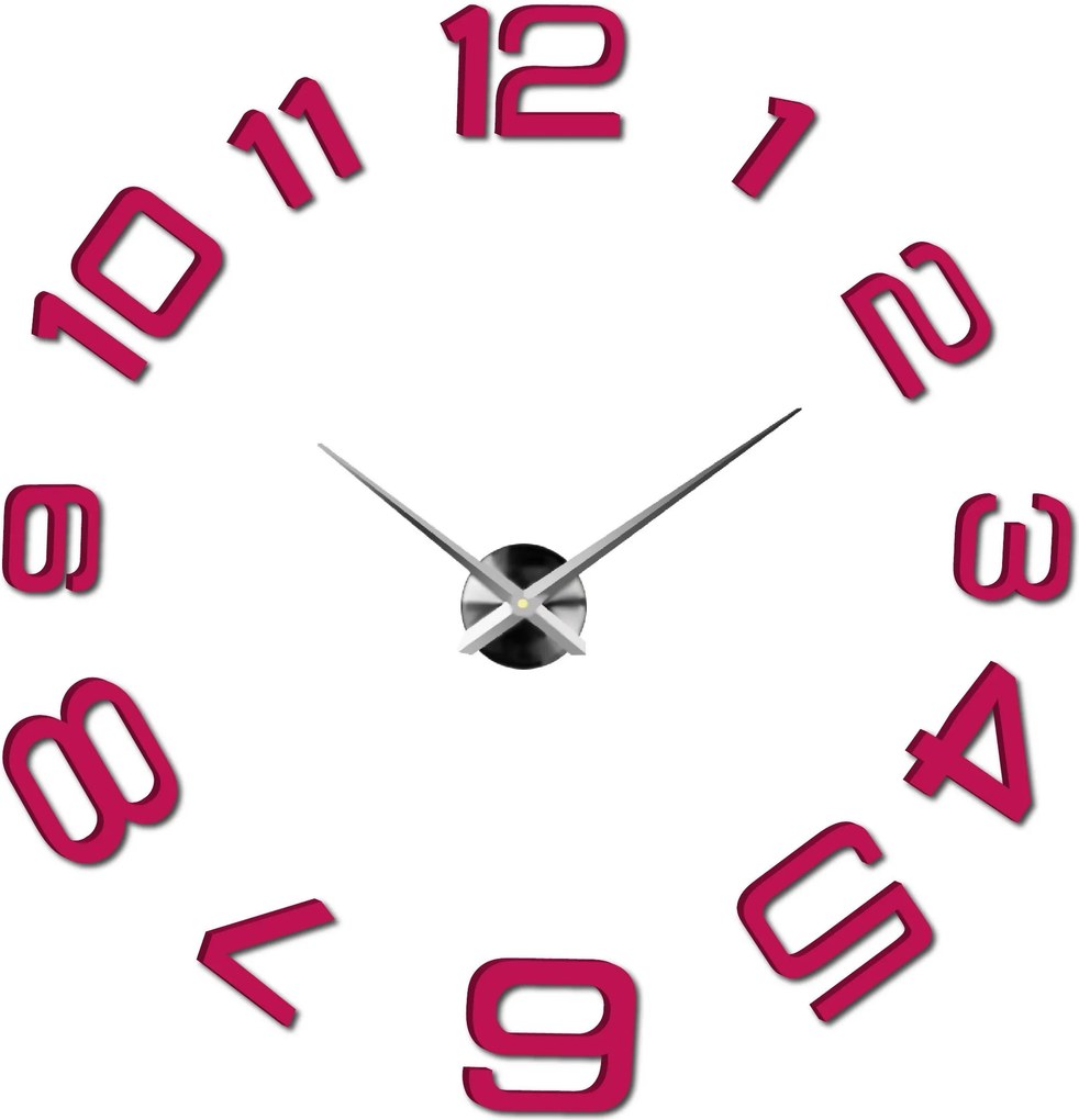 SENTOP | Moderné nalepovacie nástenné hodiny | 3D hodiny 12S053-Wanduhr HEU- analógové