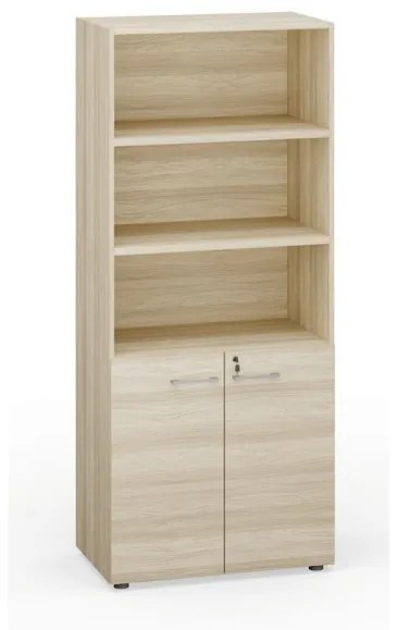 Kancelárska skriňa PRIMO Classsic, dvere na 2 poschodia, 1781x800x420 mm, dub prírodný