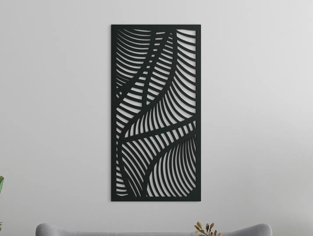 drevko Moderný obraz na stenu Vlnenie Rozmer obrazu: 44,5 x 22,5 cm, Farba dekorácie: Čierna