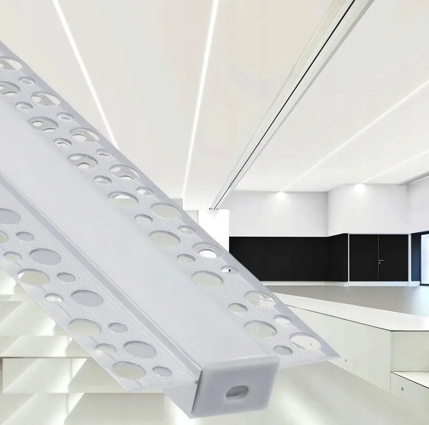 ECOLIGHT Zapustený hliníkový eloxovaný profil - sada 2m