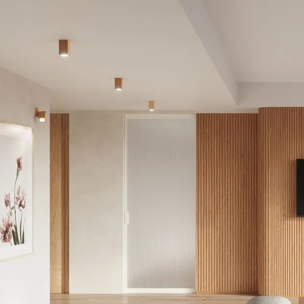 Sollux SL.1040 - Bodové svietidlo KEKE 1xGU10/40W/230V 10 cm dub