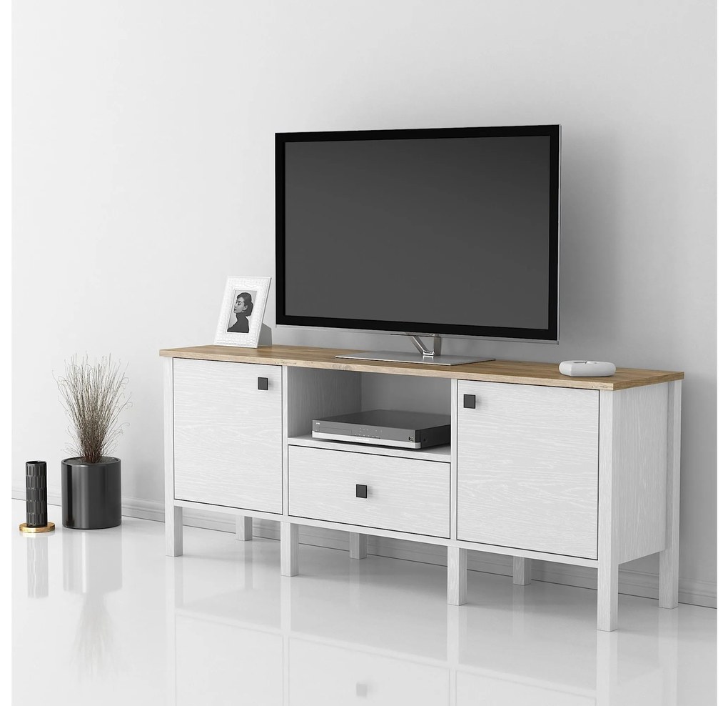 TV stolík/skrinka Franc 24 (biele drevo). Akcia -20%. Vlastná spoľahlivá doprava až k Vám domov. 1107892