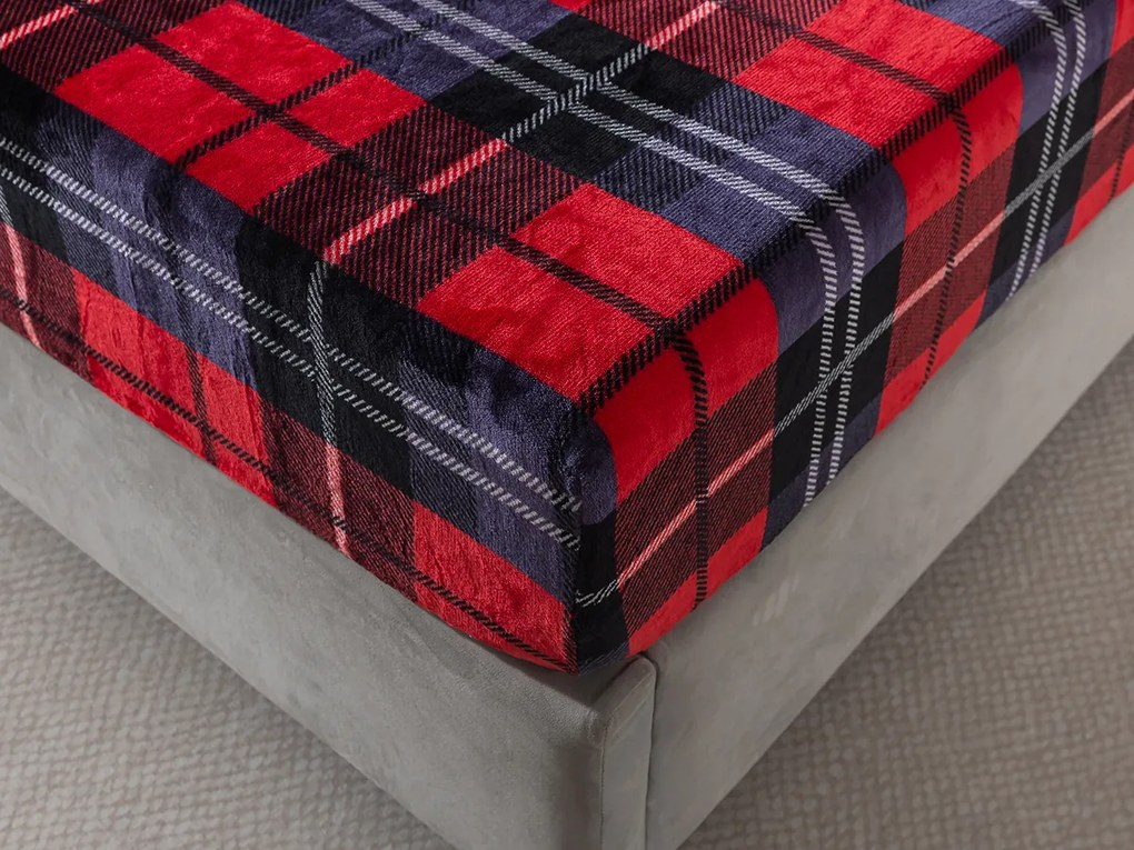 XPOSE® Mikroplyšová plachta KOSTKA Exclusive - červená 180x200 cm