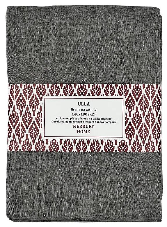 Záclona na páske Ulla polyester tmavo šedá 140x180 Merkury Home II/22