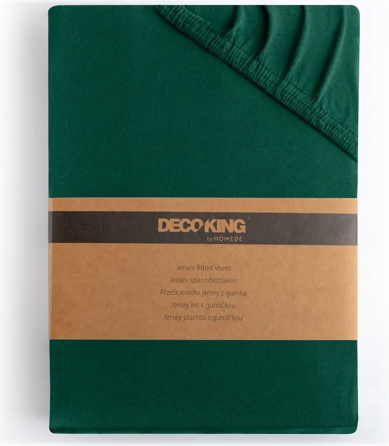 Zelená napínacia plachta jersey 160x200 cm Amber – Restilo
