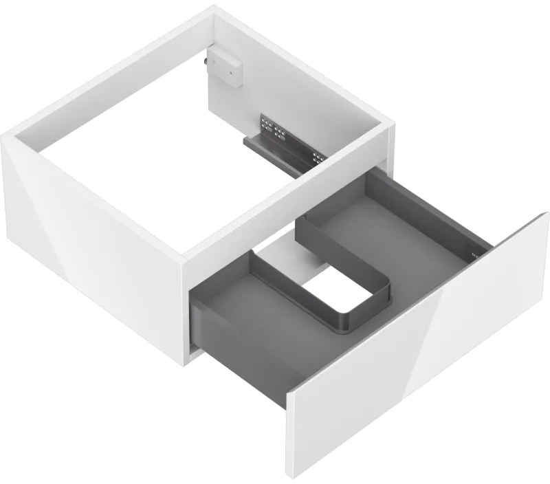 Mexen Orio, kúpeľňová skrinka 50 cm, 1 zásuvka, biela lesklá, 91A10-05023-1-BF00
