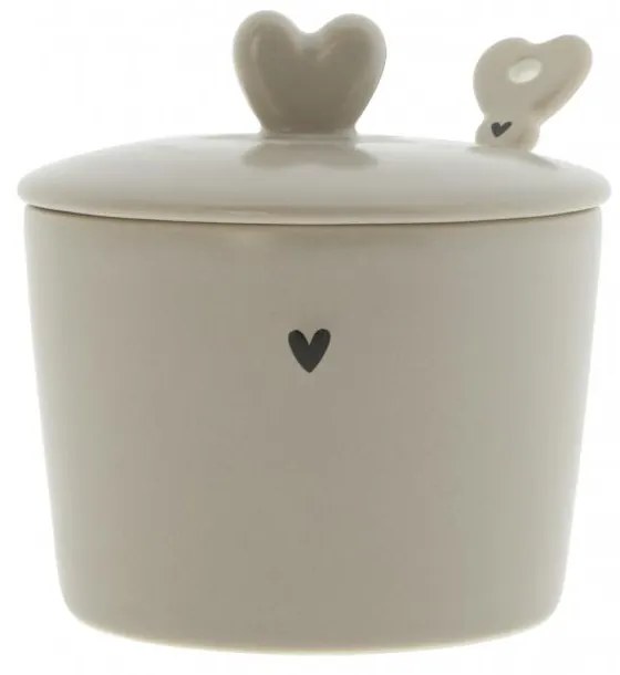 Sugar Bowl Matt Titane Heart 7x8,5x7cm