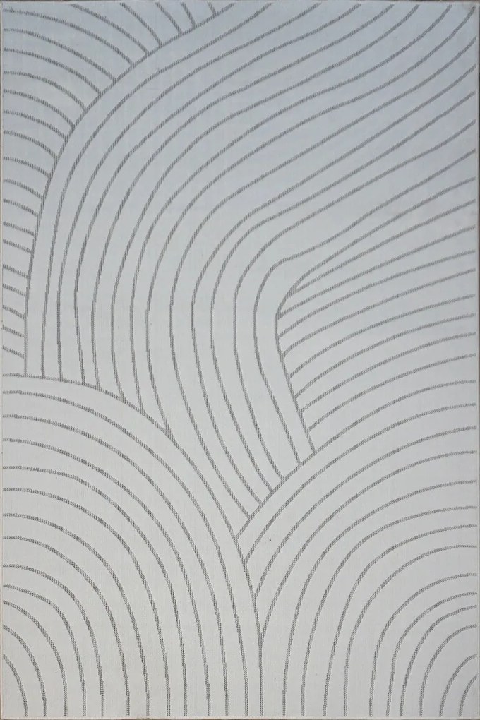 Biely obdĺžnikový koberec Zen Garden 2402 WHITE so vzorom Rozmer: 200x290 cm