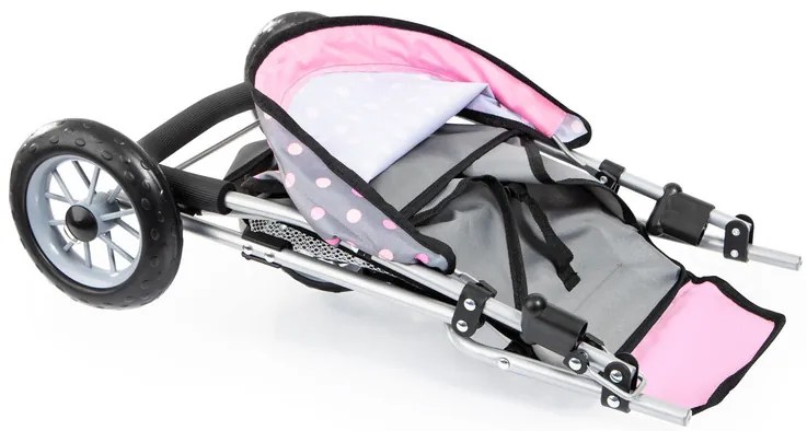 Bayer Design Kočík pre bábiky dvojičky Duo (sivá/bodky)  (100355100)