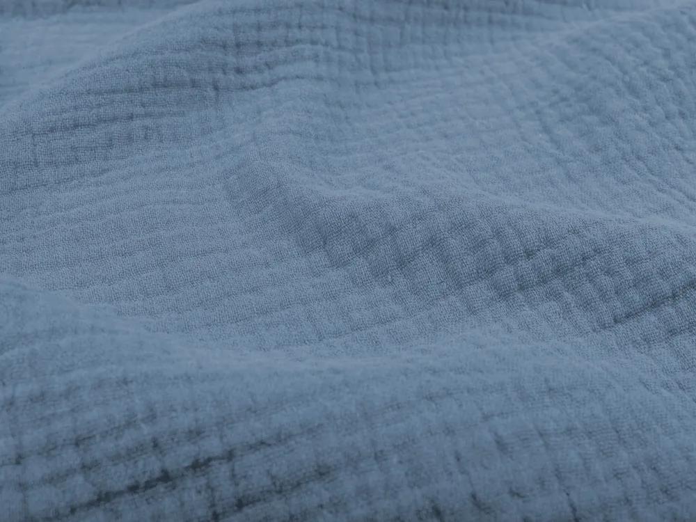 Biante Detské mušelínové posteľné obliečky do postieľky Nature MSN-025 Modré Do postieľky 100x135 a 40x60 cm