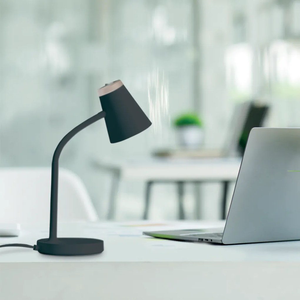 Stolná lampa Chico, 1x čierne/zlaté PVC tienidlo, b