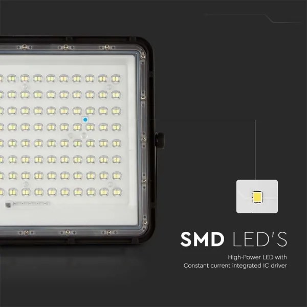 LED Vonkajší solárny reflektor LED/20W/3,2V 4000K čierna + DO