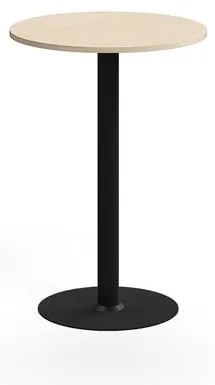 Barový stôl ALVA, Ø700x1000 mm, s kotvením do zeme, HPL, čierna/breza