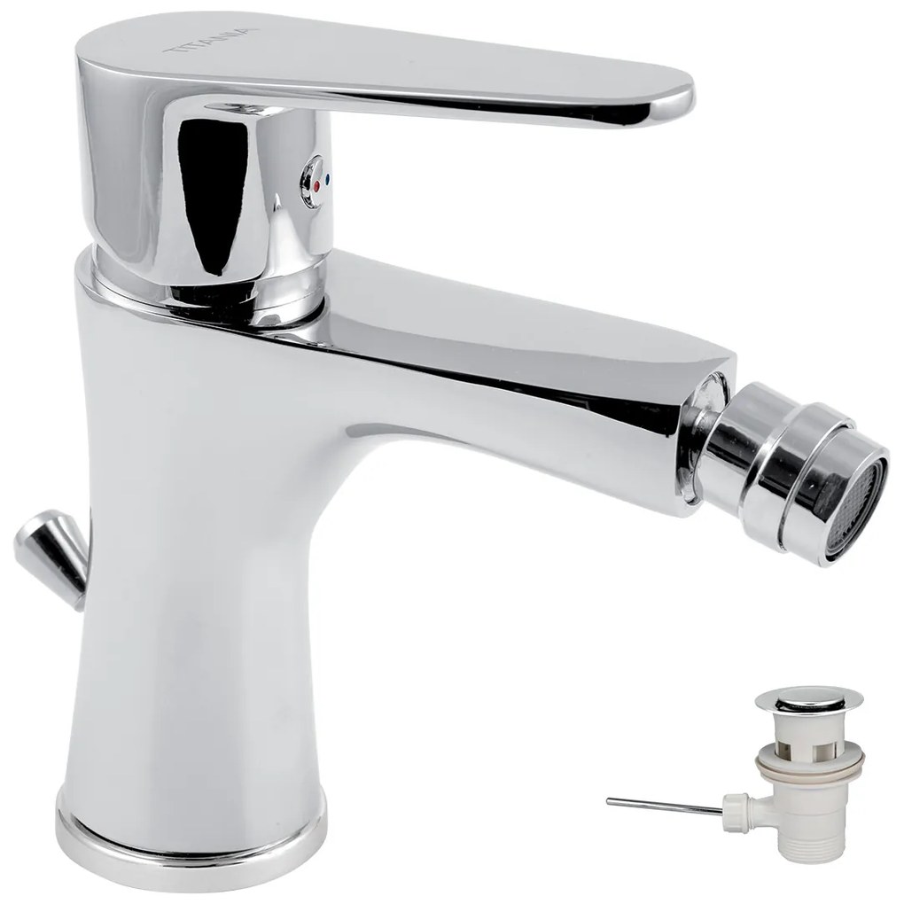 Novaservis Titania Fresh, bidetová batéria s odpadovou súpravou, chrómová, 96011,0