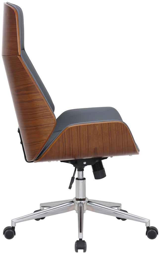 Design-Shop Kancelárska stolička Varel - drevo orech - Sivá