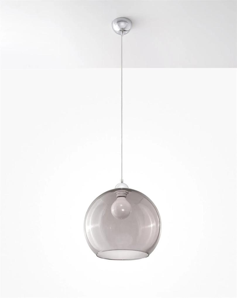 Závesné svietidlo Ball, 1x grafitové sklenené tienidlo