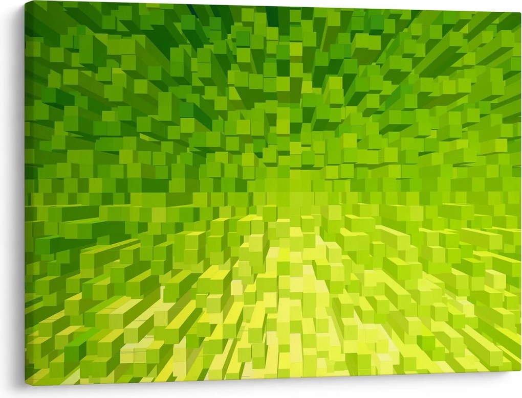 Obraz žltozelených kostičiek (70x50 cm)