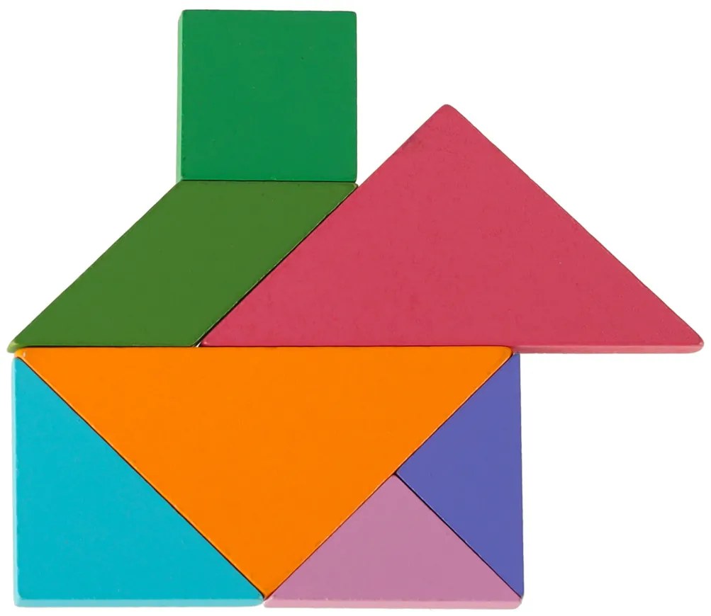 KIK Magnetická knižka Tangram 3D – drevený magnetický puzzle set pre deti, Montessori