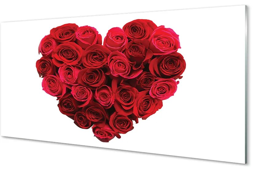 Obraz plexi Srdce z ruží 125x50 cm