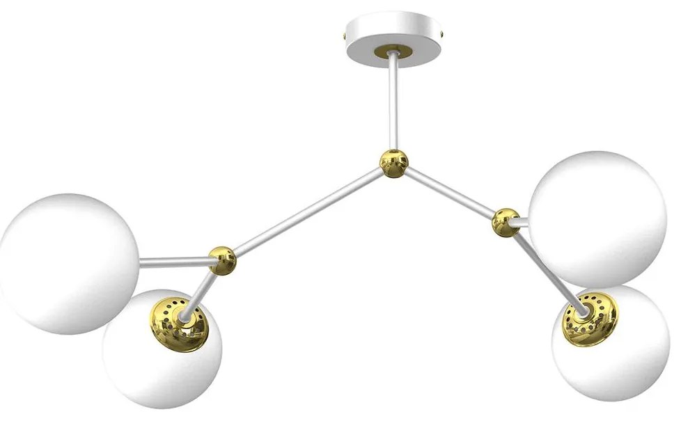 Prisadený luster JOY 4xE14/40W/230V biela/zlatá