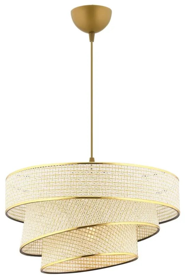 Závesný luster na lanku COUPER 1xE27/60W/230V krémová/zlatá