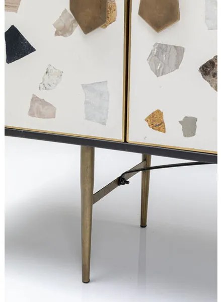Terrazzo komoda biela/sivá 183x77 cm