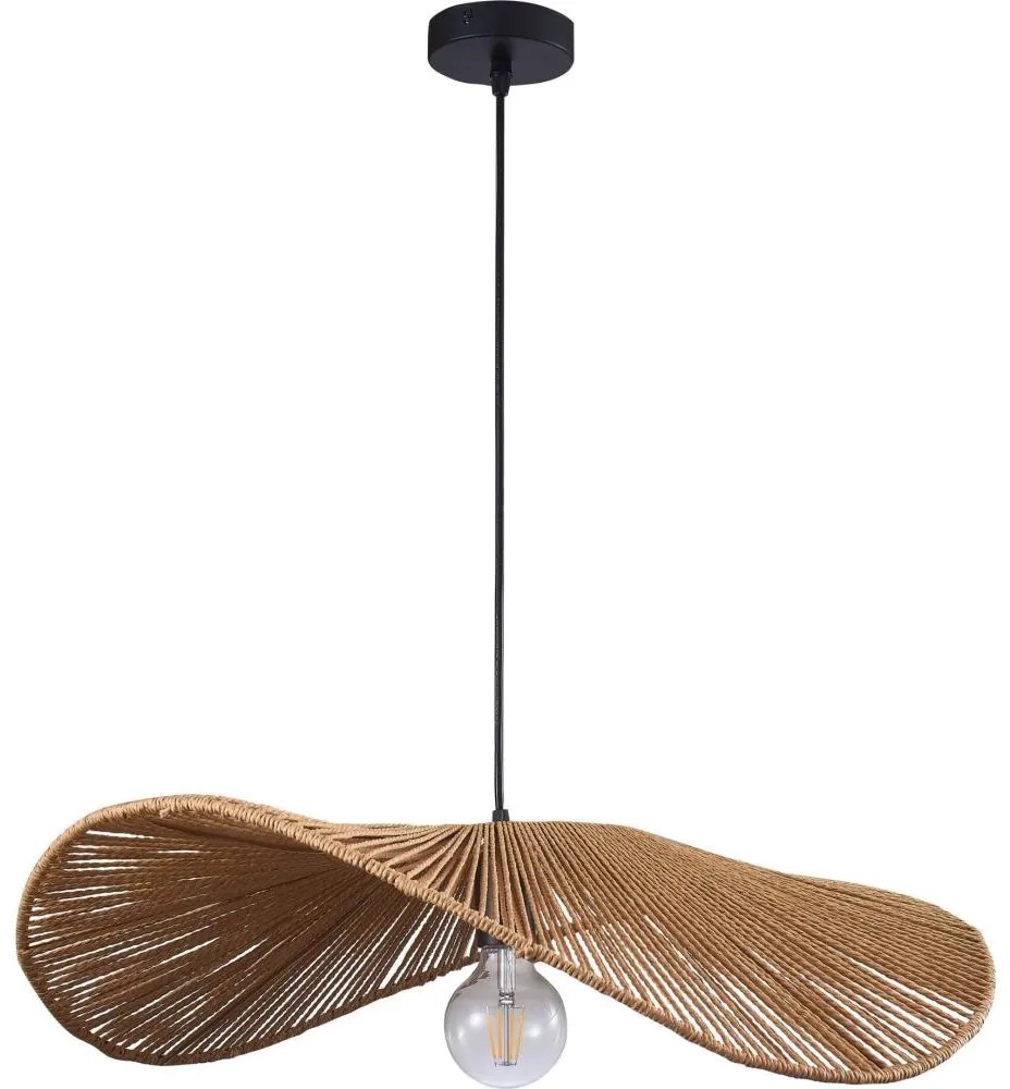 Polux Luster na lanku CAPRI 1xE27/20W/230V pr. 60 cm bambus SA2173