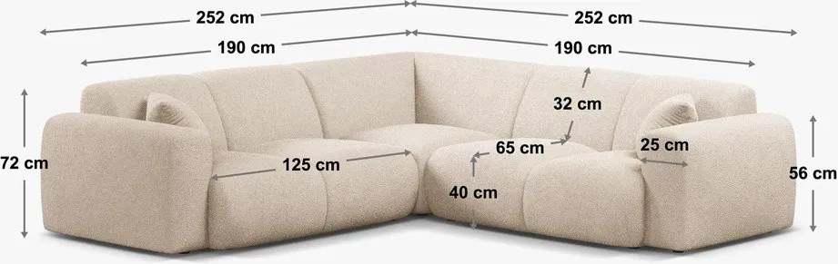 Svetlosivá rohová pohovka (variabilná/do L) Molino – Micadoni Home