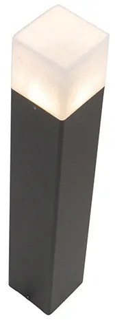 Stojaca vonkajšia lampa čierna s opálovým bielym tienidlom 50 cm - Denmark