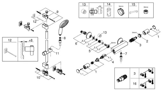 GROHE 34597001 - Termostatická sprchová batéria PRECISION START DN 15 chróm