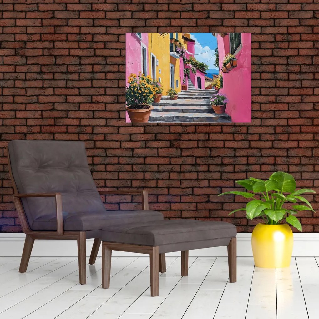 Obraz - Ružová ulička (70x50 cm)