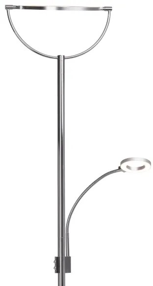 Brilliant - LED Stmievateľná stojacia lampa DEMIAN 2xLED/12W/230V lesklý chróm