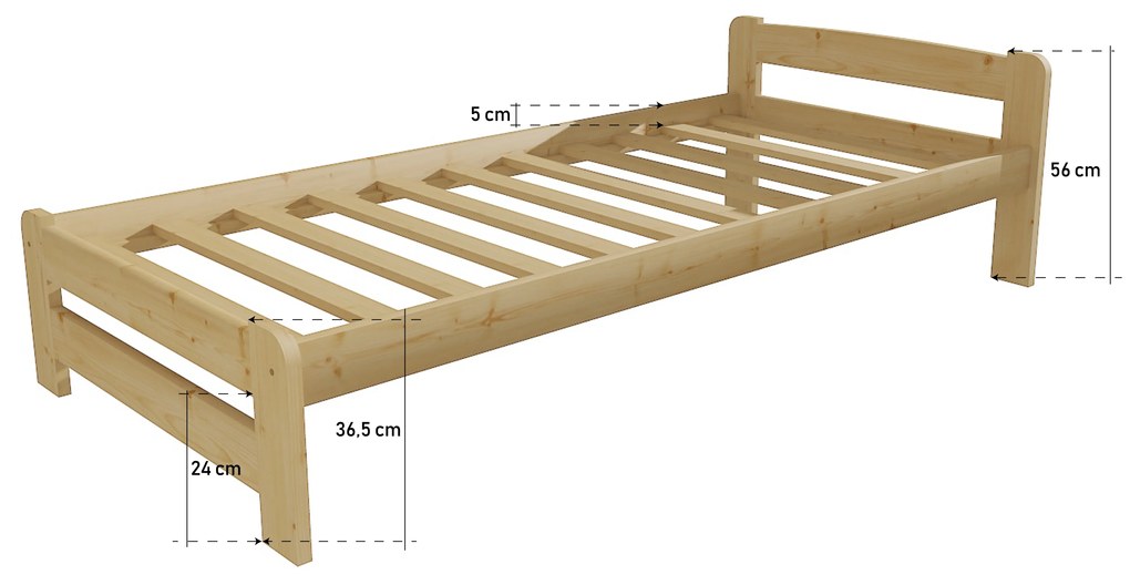 Posteľ z masívu 200x100 cm - MK9B