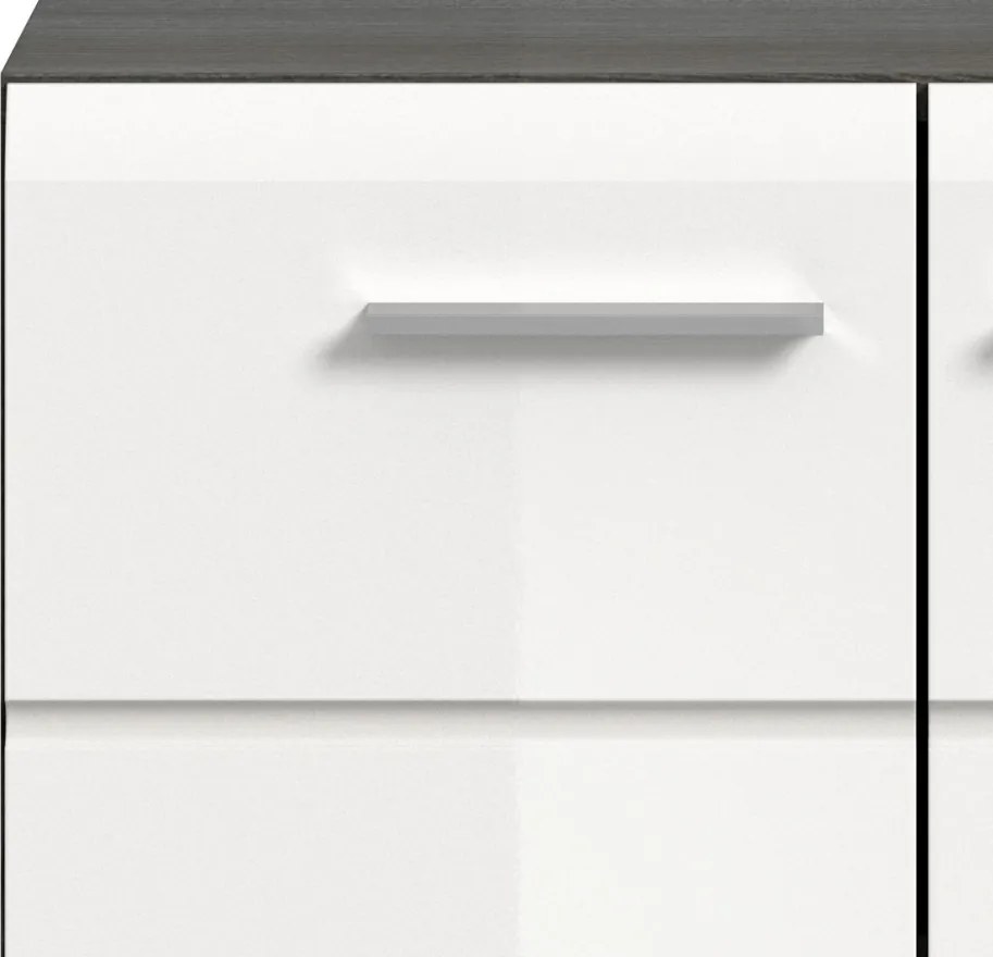 Skrinka Salsa, 60 cm, šedý dub/biela lesk