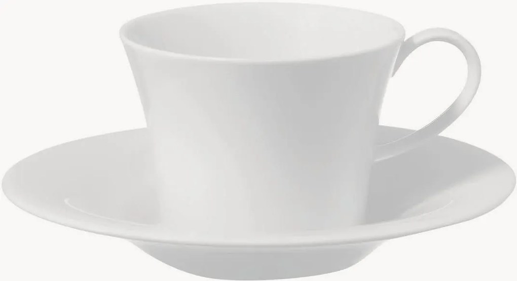 Ručne vyrobené porcelánové šálky na čaj's podšálkami Berlin, 2 ks