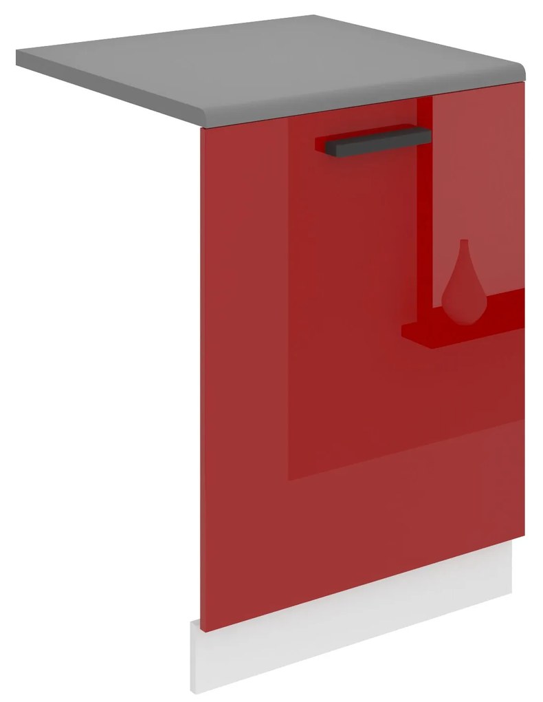 Panel na umývačku Bekini Premium Full Version zakrytý 60 cm červený lesk s pracovnou doskou