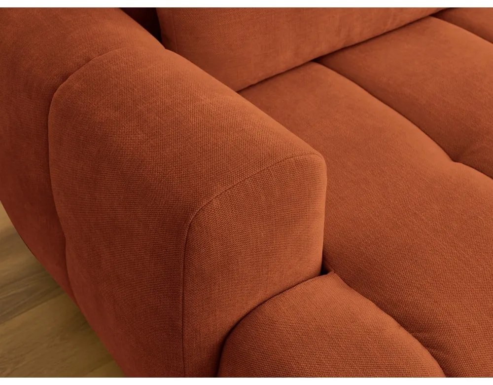 Rozkladacia/s úložným priestorom rohová pohovka v tehlovej farbe (pravý roh/s leňoškou) Fuji – Bobochic Paris