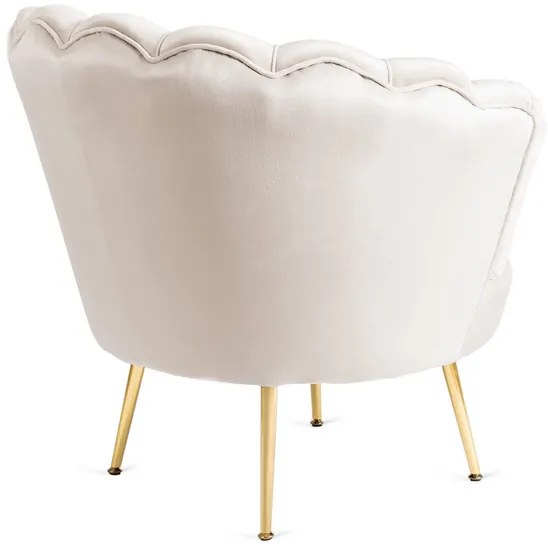 Kreslo LOREN s podnožkou, krémové, z velúru