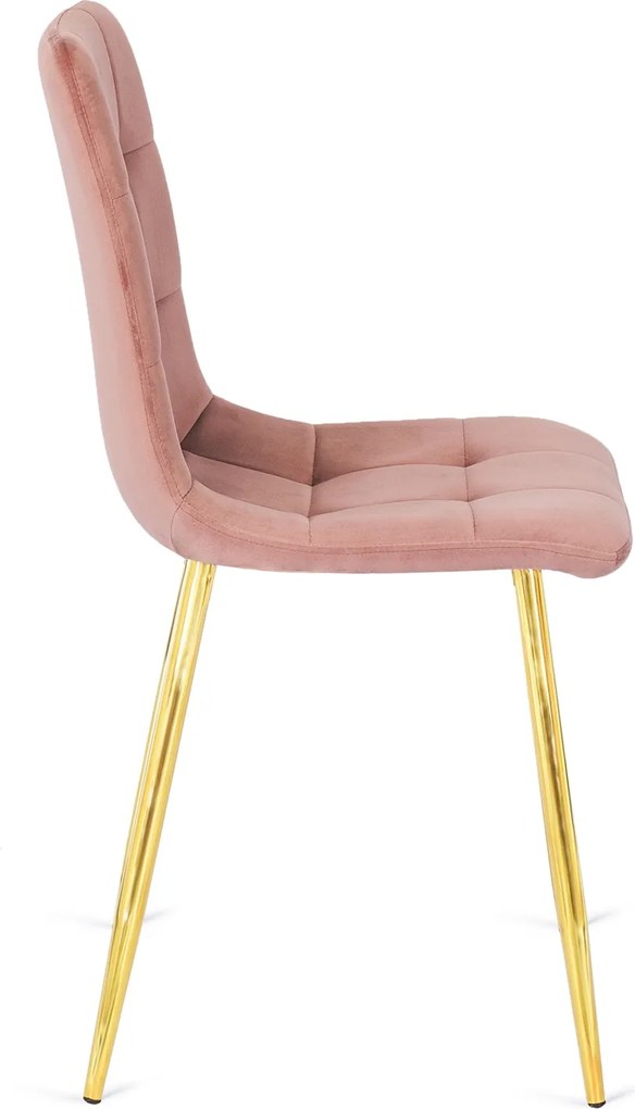 PROXIMA.store - Čalúnená jedálenska stolička YORK FARBA: ružová, FARBA NÔH: zlatá