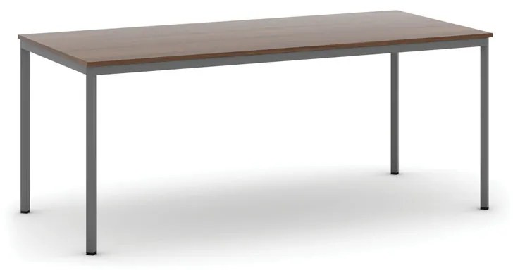Stôl jedálenský, 1800 x 800 mm, tmavo sivá podnož, orech