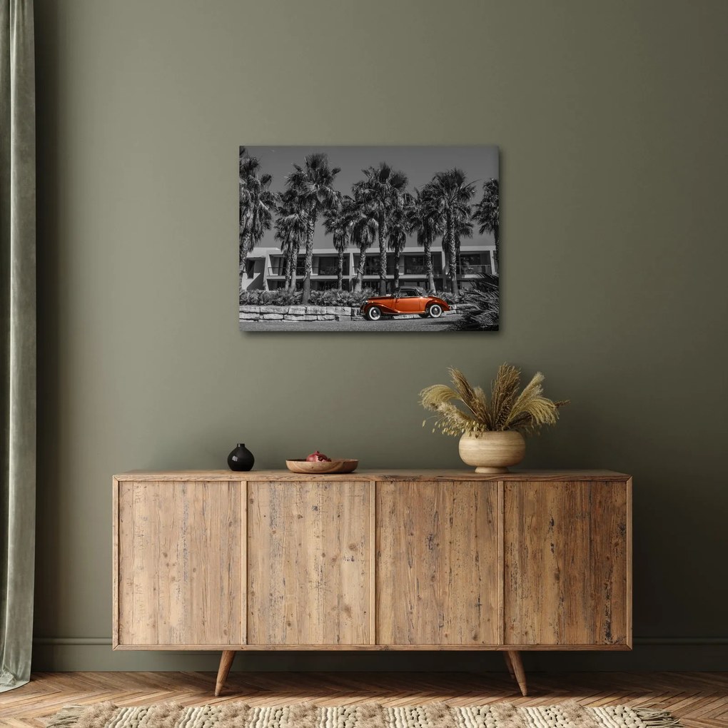 Obraz - Retro červené auto (70x50 cm)