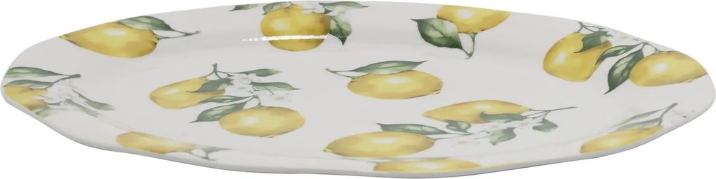 Porcelánová tácka s citrónmi Maison Limone Blossom - 30*22*1,5 cm