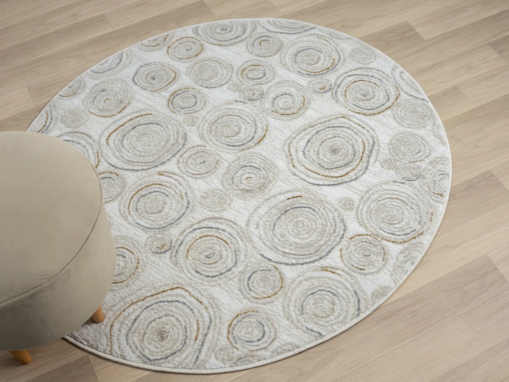 My Flair, Kusový koberec My Style CA60050 creme kruh, 120x120 (priemer) kruh, béžová, chodba / predsieň