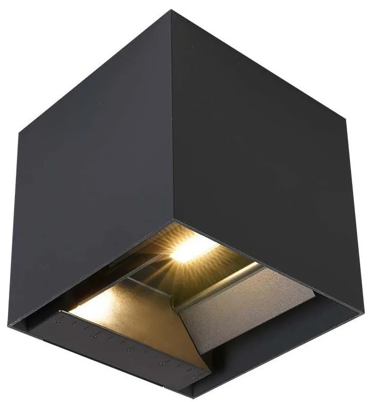 LED solárne nástenné svietidlo so senzorom LED/9W/5V, IP65, 2600 mAh, antracit