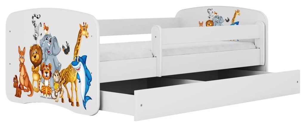 Detská postieľka Babydreams zvieratká biela